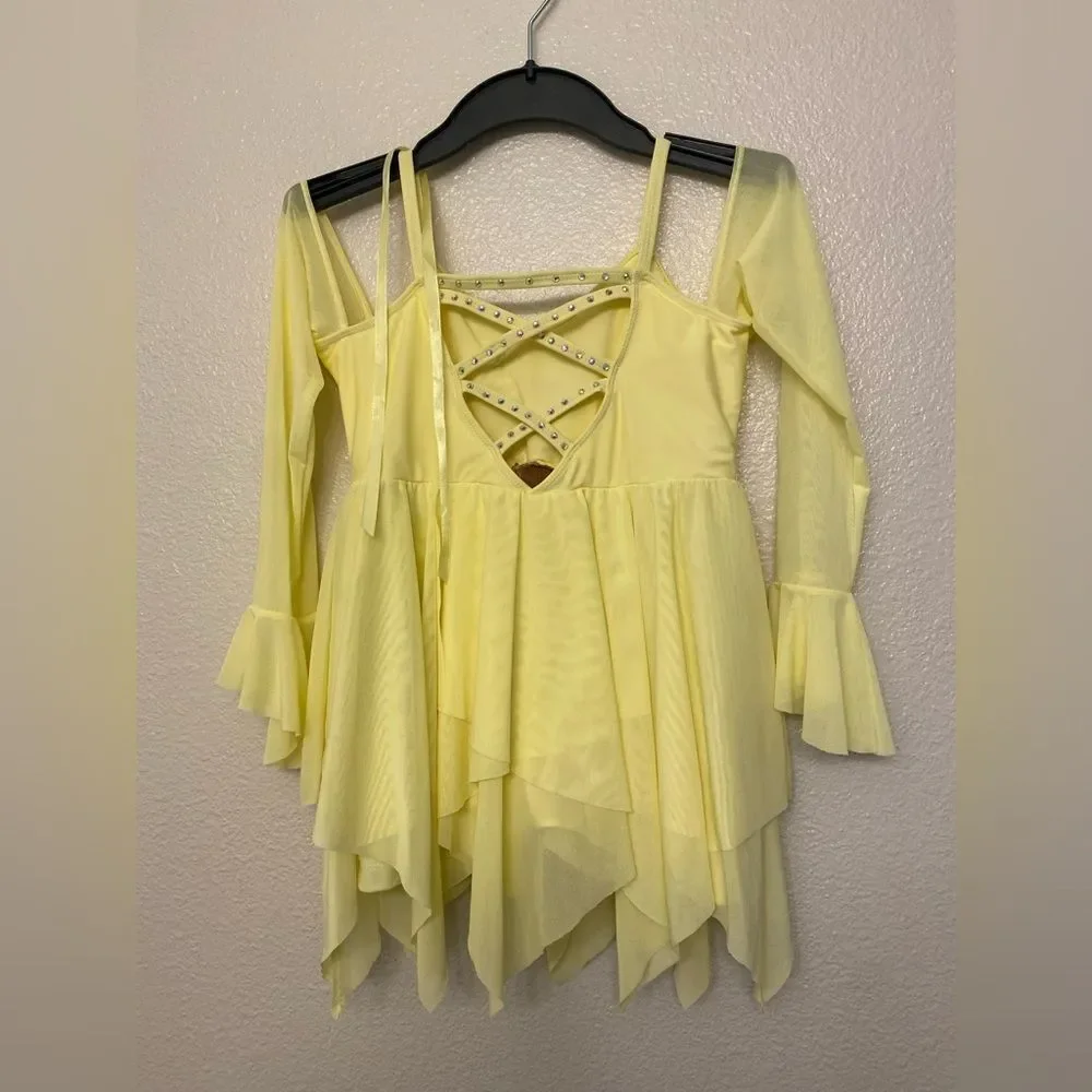 Revolution solo custom Dance Costume pale RC25739 GOODBYE YELLOW BRICK ROAD LC